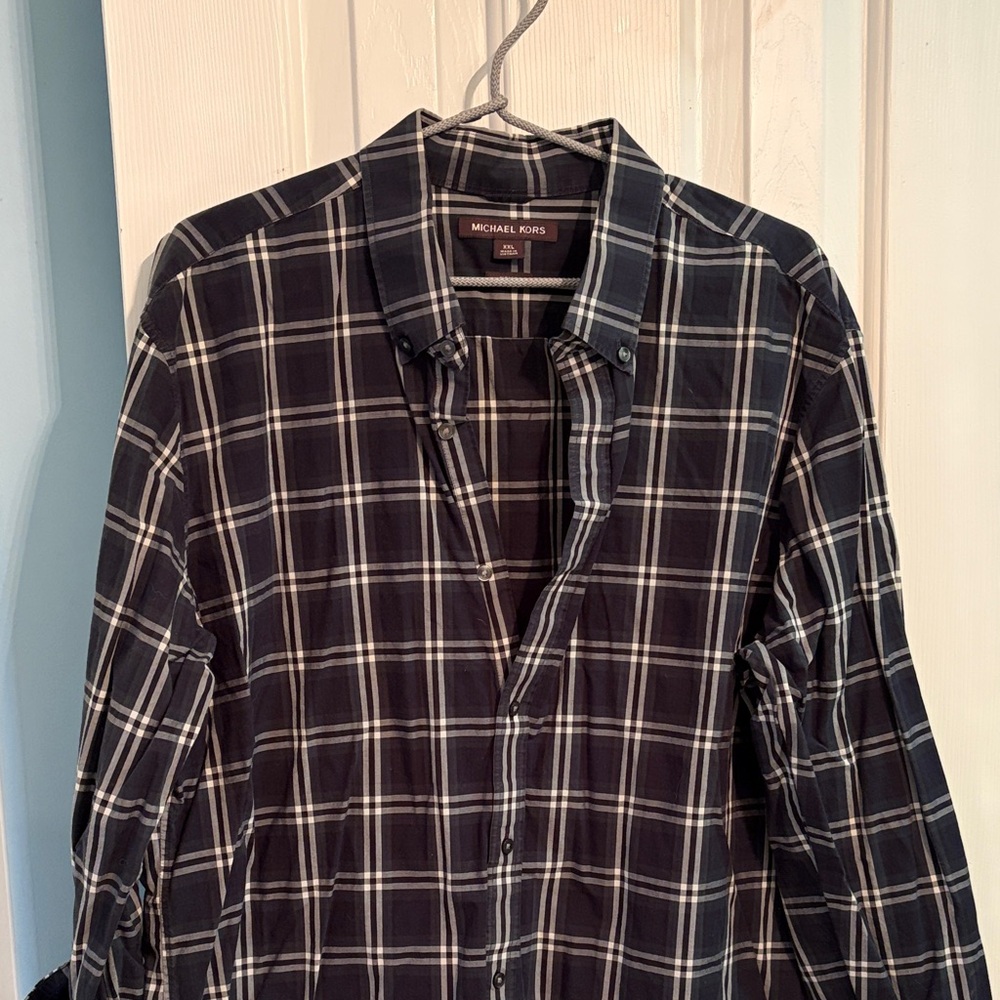 Michael Kors Men's Dark Checkered Shirt